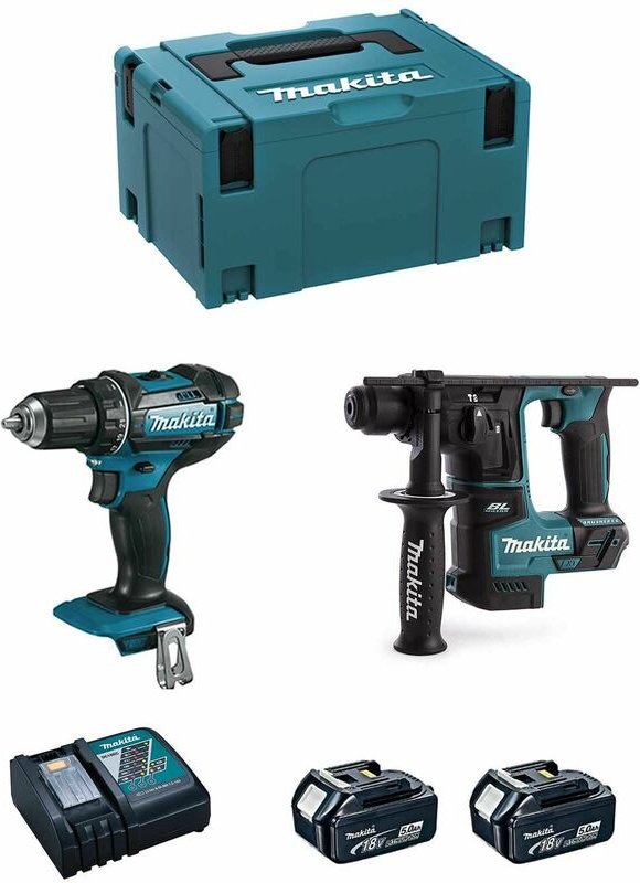 Makita - Kit 18V MSL2P2 (DHR171 + DDF482 + 2 x 5,0 Ah + DC18RC + makpac 3)