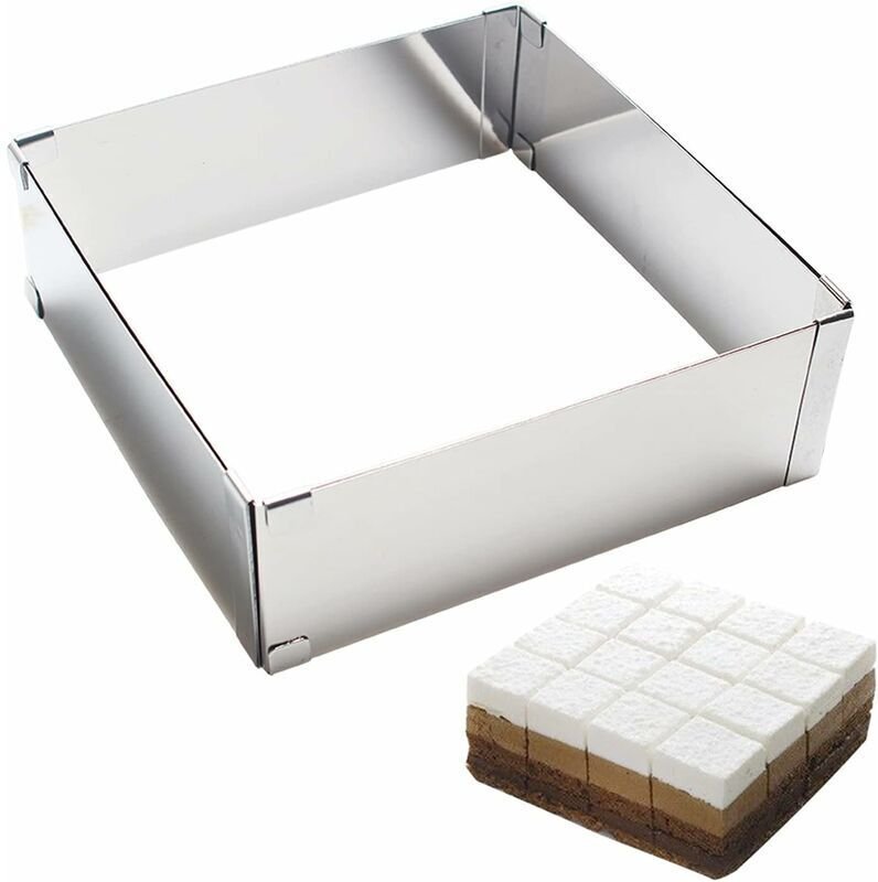 Vtizikl Moule de cuisson carré réglable en acier inoxydable-Fei Yu