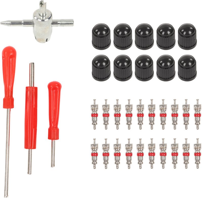 34-teiliges Reifenventil-Ausbauset, universelles Werkzeug-Installationsset, vielseitig einsetzbar für Fahrräder, Wohnmob...