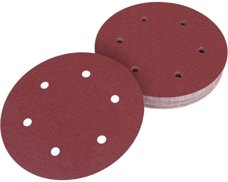 225-mm-Schleifscheibe, Körnung 80, XU, 30 Stück, Schleifscheiben für Trockenschleifer, Giraffe-Schleifer (6 Löcher) – KZ...