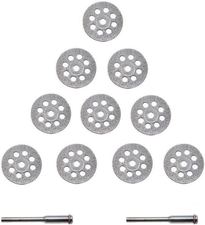 10 Diamanttrennscheiben für Diamantmaterialien 22 mm + 2 x Dorne aus Kohlenstoffstahl für Flachdübelverbinder - Ideal zu...