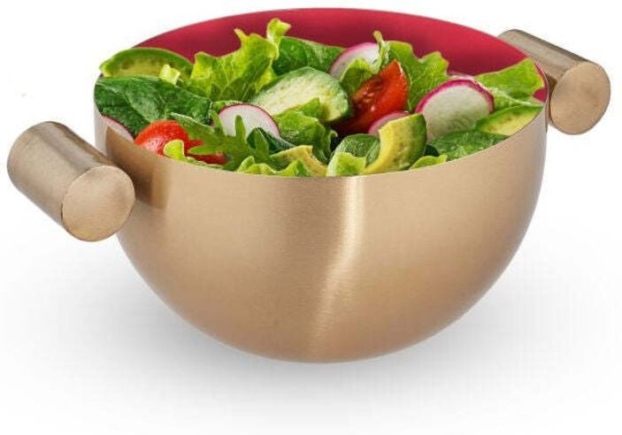 Stainless steel serving bowl gold