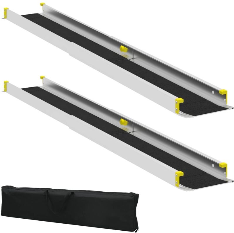 Rampe für Rollstühle 270 kg 2 pcs Schwarz 152 x 19 x 5,5 cm vidaXL