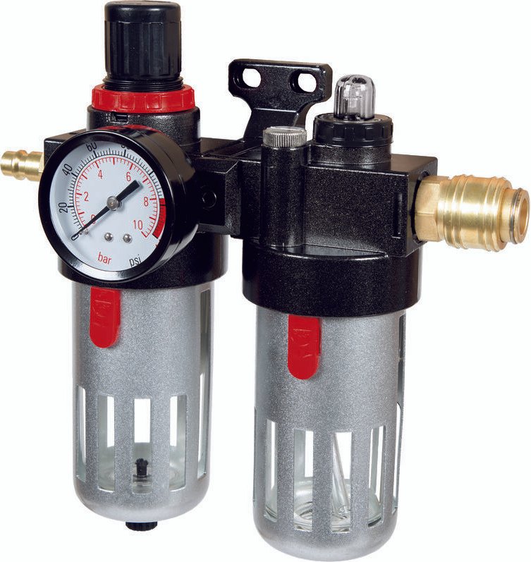 Einhell - Original Kombiwartungseinheit mit Öler (Kompressor-Zubehör, Anschluss r 3/8', integriertes Manometer für Betri...