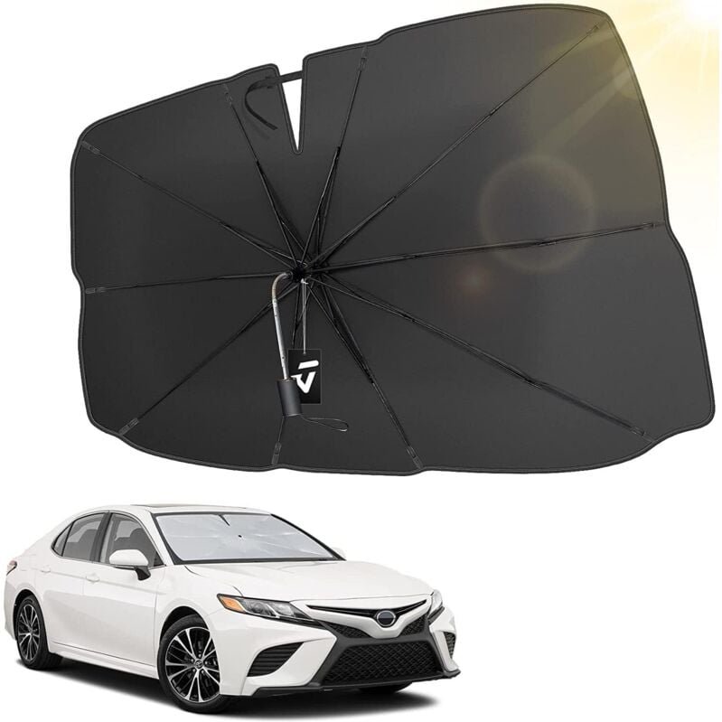Pare Soleil Voiture Pare Brise Avant, Parapluie Pare-Soleil de Pare-Brise Auto Anti-UV Pratique et Pliable Universel pou...