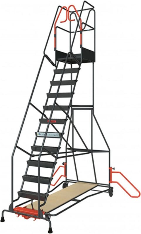 Matisère - Mobile Stehleiter 12 Stufen - Maximale Arbeitshöhe 4.77m - 830008817
