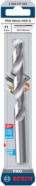 Bosch PRO Spiralbohrer Metal HSS-G, 11 x 94 x 142 mm