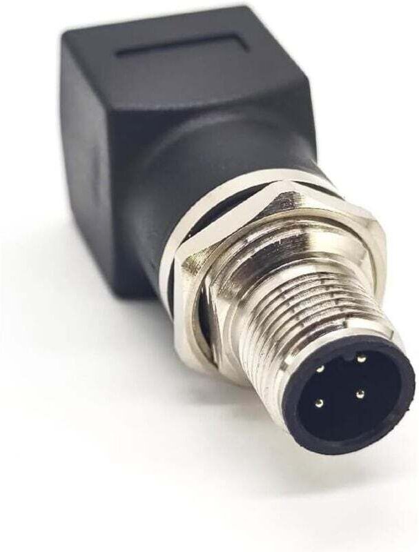 M12 4-Pin auf RJ45 Adapterstecker, Code A Pickup-Kabelstecker, Gewindeschutzstecker für die Luftfahrt, IP67 wasserdichte...