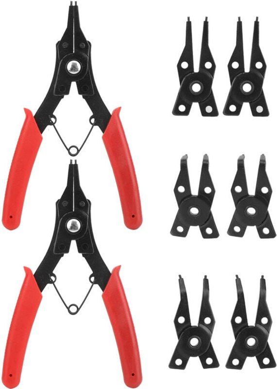 Sicherungsringzangen-Set, 2-teiliges multifunktionales 4-in-1-Sicherungsringzangen-Set, hochwertige Stahl-Sicherungsring...
