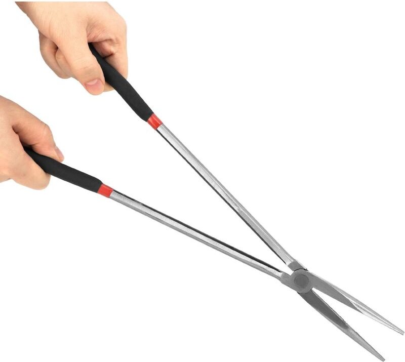 Extra lange Spitzzange 400 mm, hochwertiger Stahl, rutschfeste Griffe, Mehrzweckzange