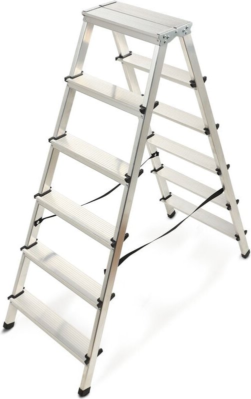 Kadax - Haushaltsleiter, Klapptritt mit Tragfähigkeit bis 125kg, 6 Stufen