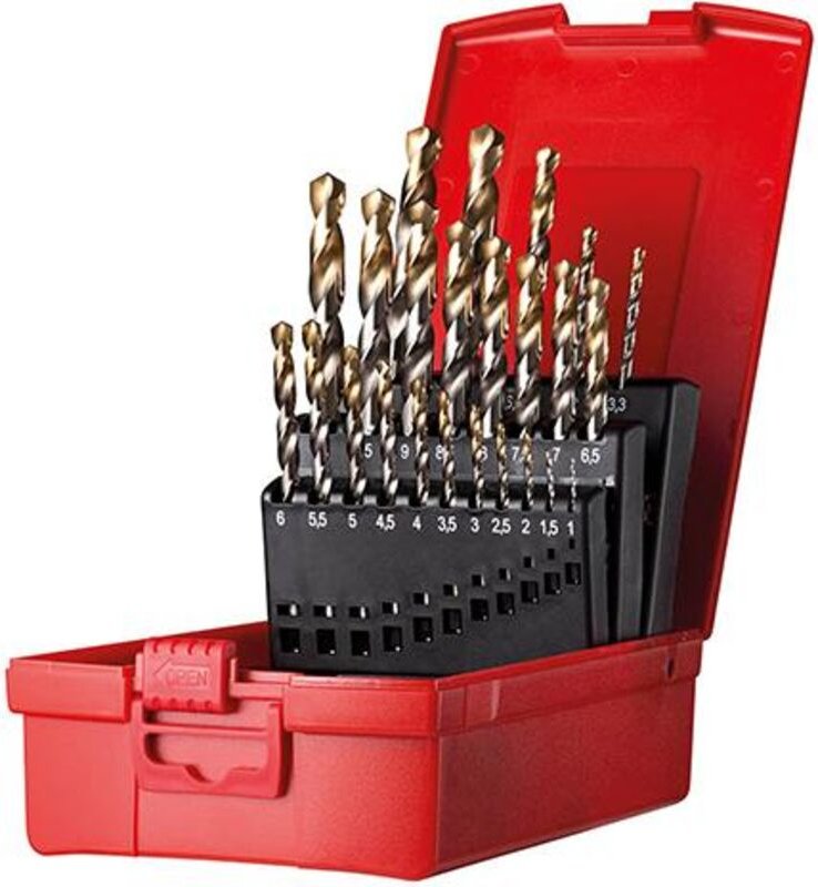 Dormer - Spiralbohrer Set 1-10,5mmx0,5+KL A002 in Box 118G Typ n 4xD 24tlg. Tin Tip A095200