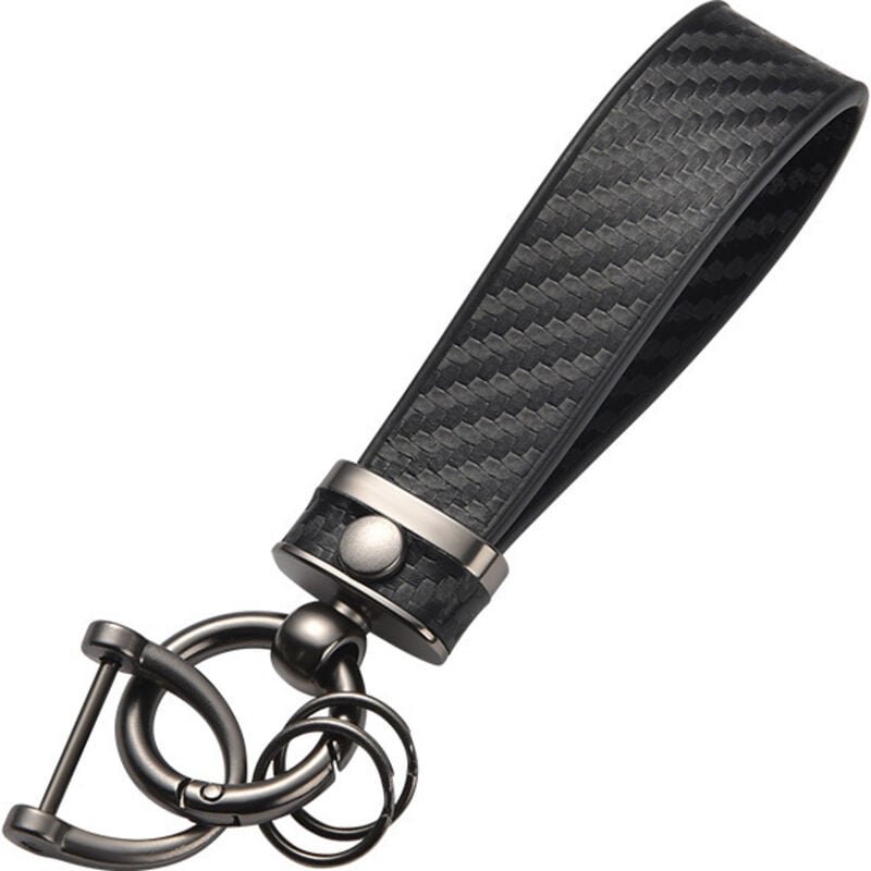Auto-Schlüsselanhänger für Männer, hochwertiger Schlüsselanhänger aus Kohlefaser, D-Ring, Anti-Verlust, Geschenk für Vat...