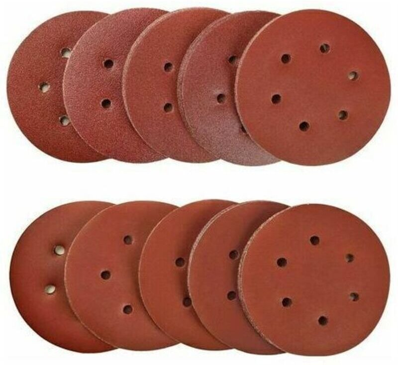 100 Stück 150-mm-Schleifscheiben, Körnung 40/80/120/180/320/600/800/1000/1500/2000, ideal zum Schleifen, Polieren und En...