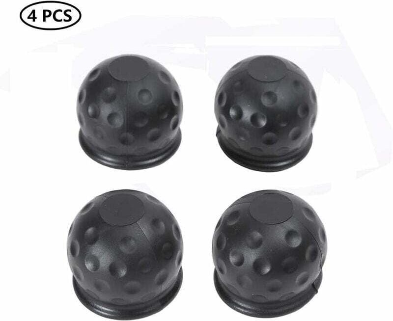 ZVD-4 X 50 mm Kugelkopfabdeckung für Anhängerkupplung, schwarze Kugelkopfabdeckung aus Gummi, Anhängerkugelabdeckung, Ku...