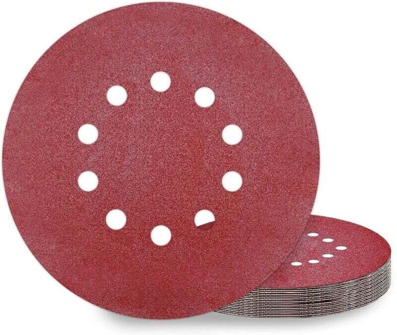 Disques Abrasifs Ponçage 225 mm Grain P80 10 Pièces avec 10 Trous pour Ponceuse