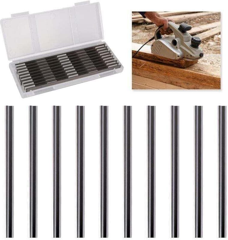 10-teiliges Set elektrischer Hobelmesser, 82-mm-Hobelmesser, kompatibel mit Makita, Bosch, Hitachi, Black & Decker, DeWa...