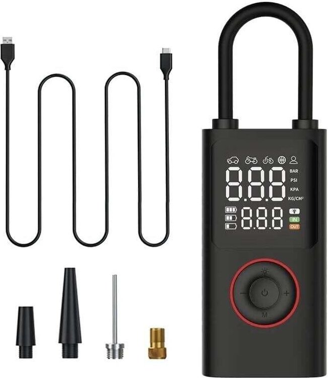 Vtizikl Compresseur d'air portable, gonfleur de pneu de voiture 150 PSI 4000 mAh, pompe à air de voiture rechargeable à ...