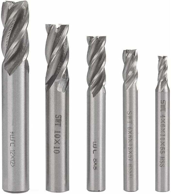 4-teiliges Set HSS-Drehmaschinenfräser mit geradem Schaft, 4-schneidiger Bohrer