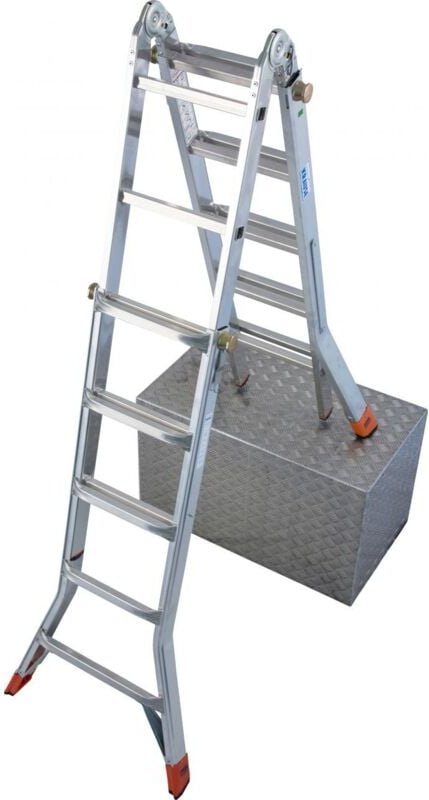 Aluminium-Gelenk-Teleskopleiter monto TeleMatic 6,05 m Klappleiter - Krause