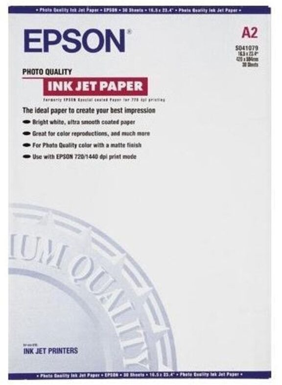 Epson Photo Quality, DIN A2, 102g/m² Fotopapier Weiß Matte