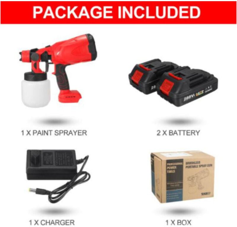 Zaun-Farbspritzgerät mit 800-ml-Behälter, 850 W, 4 Düsengrößen, einstellbare elektrische Spritzpistole, 3 Muster, Farbsp...