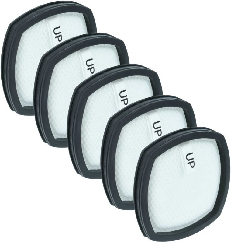 vhbw 5x Staubsaugerfilter kompatibel mit Leifheit Power Vac 11925, 11926 Staubsauger - HEPA-Filter Schwarz Weiß