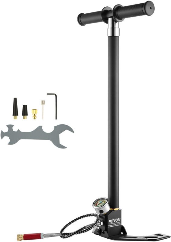 VEVOR PCP-Handpumpe, 4-stufig, 30 MPa 4500 PSI Hochdruck-PCP-Luftgewehr-Füllbügelpumpe mit Öl-Feuchtigkeitsfilter-Manome...