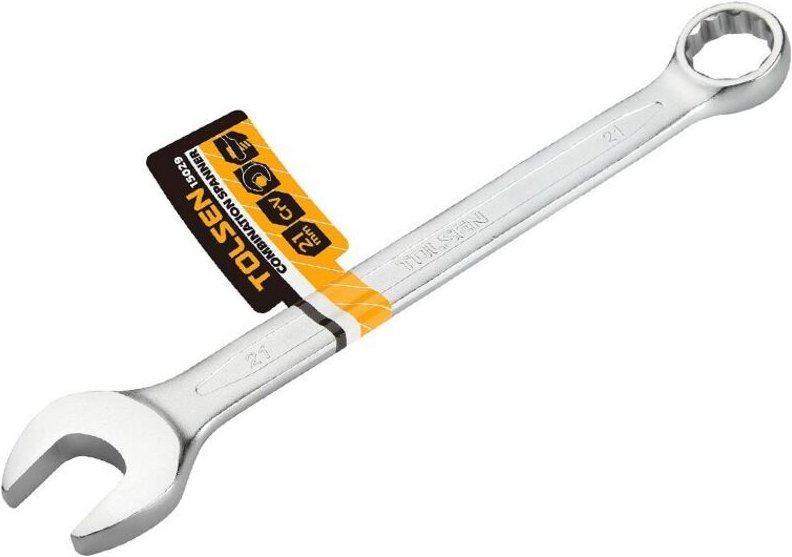 Tolsen 23 mm Ringmaulschlüssel, Chrom-Vanadium-Stahl, Chrom-Finish, hohe Haltbarkeit