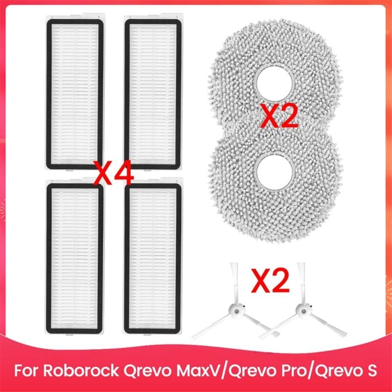 Zubehör-Set für Qrevo MaxV/Qrevo Pro/Qrevo s Roboter-Staubsauger, Ersatzteile, Wischpads, HEPA-Filter