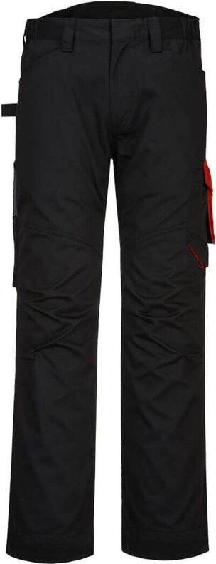 Diensthose Pw2 Farbe: Schwarz/Rot Größe 54 - Portwest