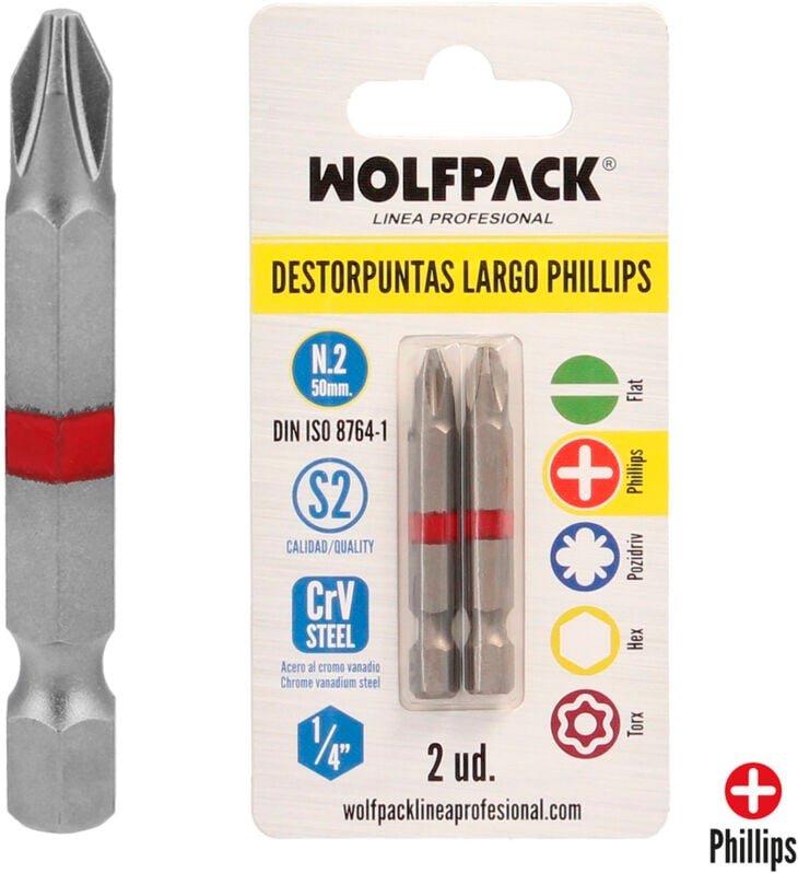 Kreuzschlitzschraubendreher Nr. 2 mit langen Spitzen (2 Stück)