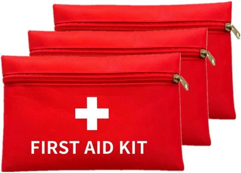 Mini-Erste-Hilfe-Set (leer), 3-teilig, kleine Medikamentenbox, Mini-Überlebensset, kleine Aufbewahrungstasche für Medika...