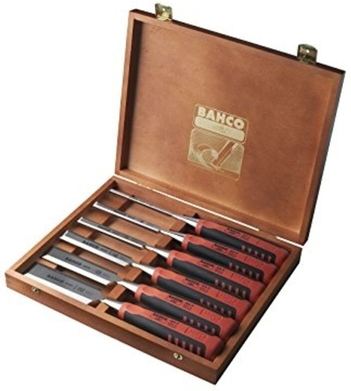 Bahco - Stechbeitel-Satz in Holzbox 6-tlg, 6,10,12,18,25,32 mm