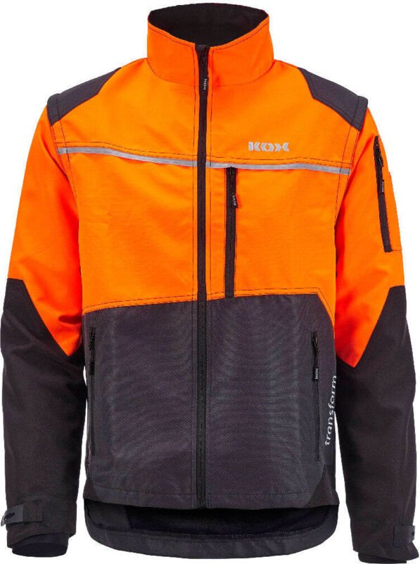 KOX Forstjacke Transform Anthrazit/Orange Größe 62/64 KWF-Profi Wasserabweisend Atmungsaktiv