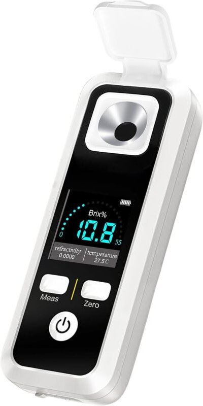 0–32% Brix Zuckermessgerät, Digitales Refraktometer für Wein mit Temperaturkompensation, Brechungsindex- und Brix-Messun...