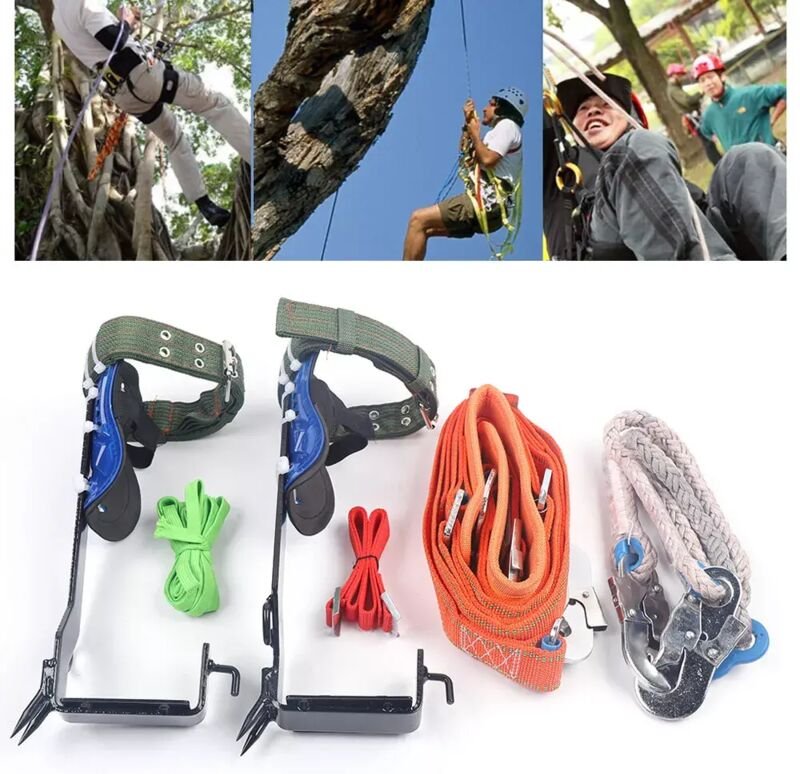 Forst Steigeisen Baumsteigeisen Spikes Kletter Werkzeug Set mit Sicherheitsband