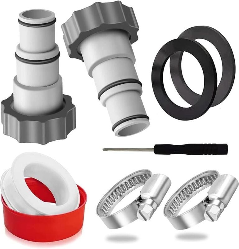 Poolschlauchadapter 32 38, 38 mm, Intex Pooladapter 32 38, Intex Pumpenanschluss (Grau/1)