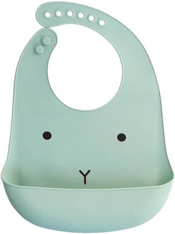 Lätzchen aus Silikon, Kaninchen - Grün