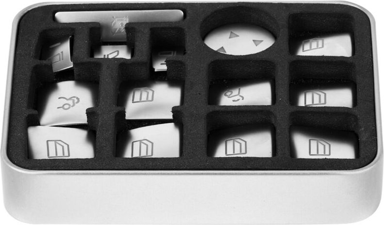 Akozon 14-teiliges Set Auto-Fensterheberschalter-Knopf-Zierleisten-Aufkleber Fensterheberknopf-Dekor für