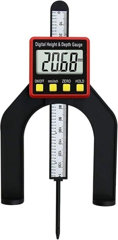 Digitale Tiefenlehre, Höhenmessgerät für die Holzbearbeitung, 2-in-1-Höhenmessgerät zum Setzen von Nuten und Schuppen