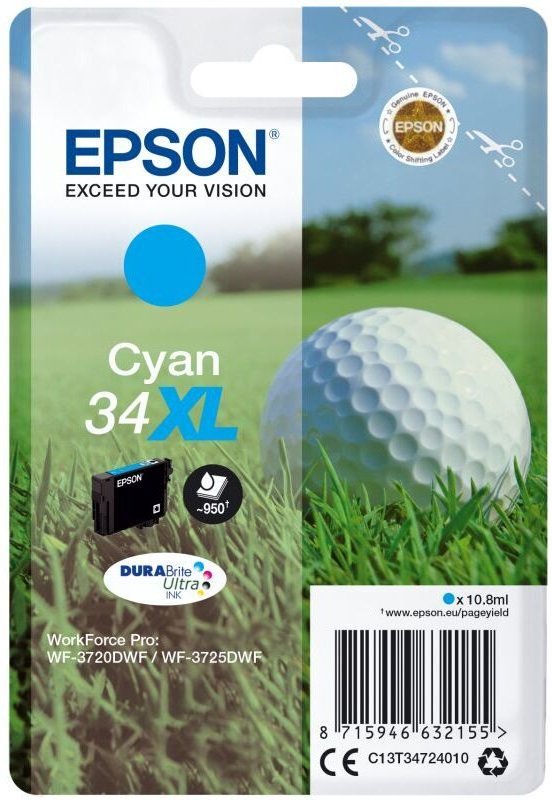 Epson Tintenpatrone cyan DURABrite Ultra Ink 34 XL T 3472