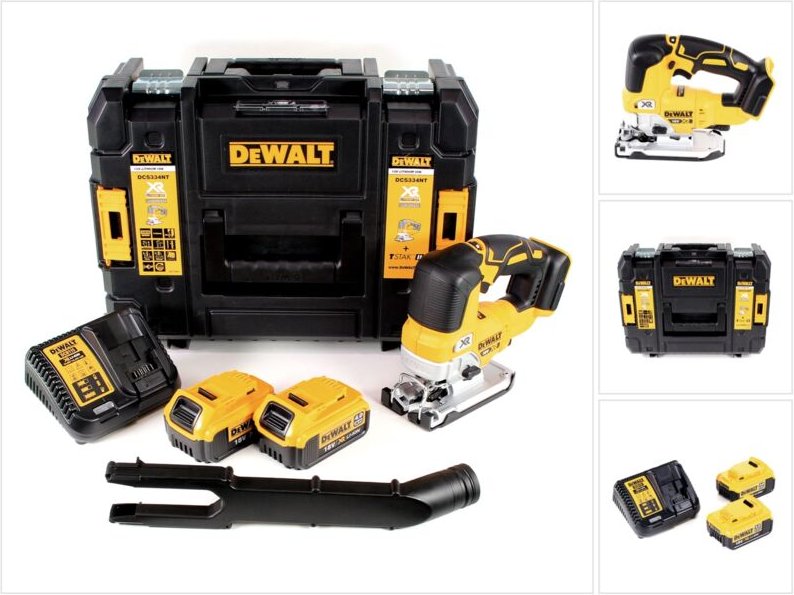 Dcs 334 M2 Akku Pendelhub Stichsäge 18V Brushless + 2x Akku 4,0Ah + Ladegerät + tstak - Dewalt
