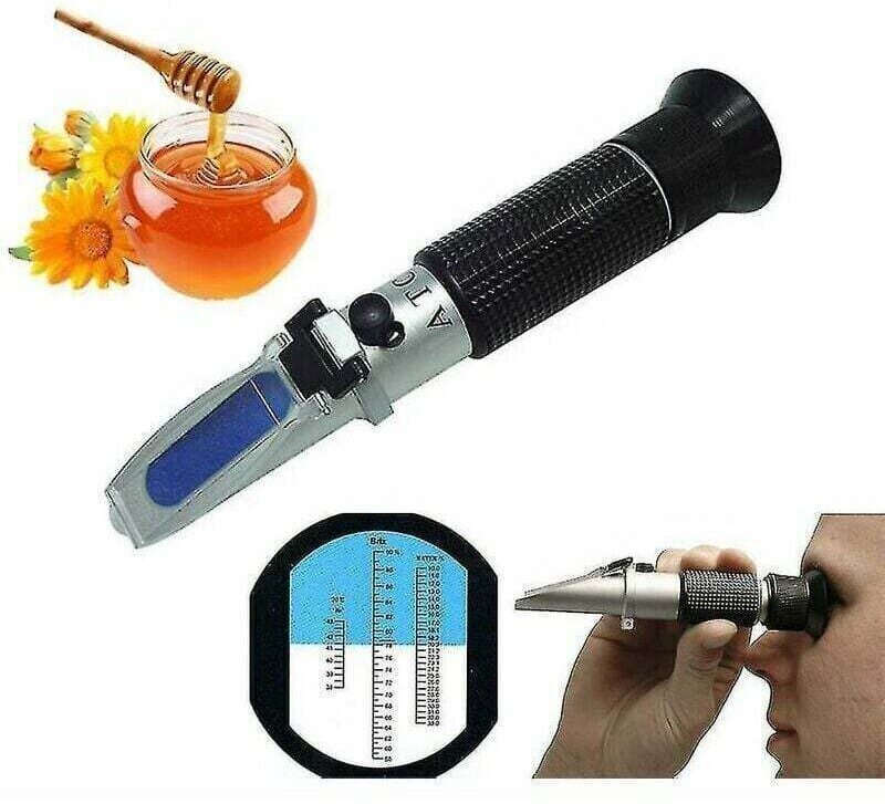 Refraktometer für Honig, Imkerei, Wasser, Zuckergehalt, Brix 58–92 %, Wassergehalt 10–33 %, tragbares Gerät