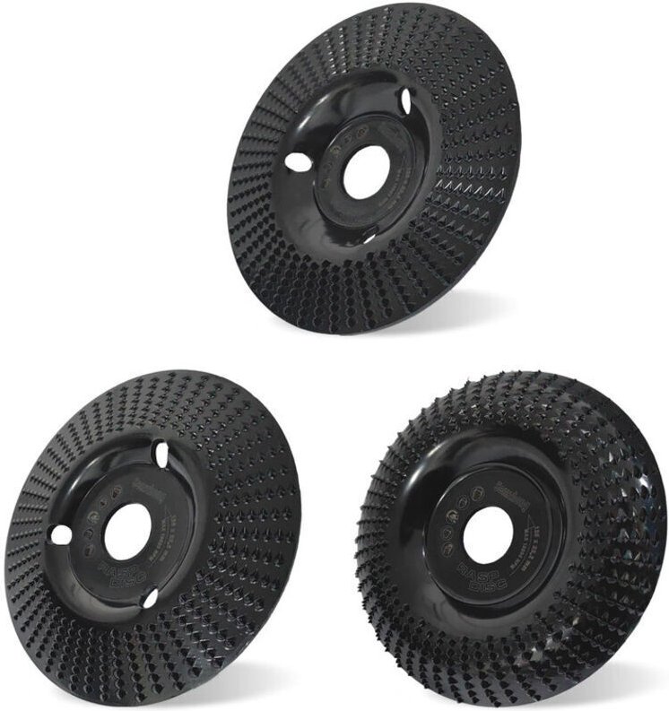 3-teiliges Set Wolframkarbid-Holzschleifscheiben, 125 mm, zum Formen, Schleifen, Schneiden und Schnitzen von Holz, Winke...