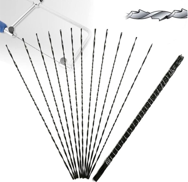 Lot de 12 lames de scie à chantourner - Avec dents en spirale - Pour bois, métal, plastique (04) - Lntyq