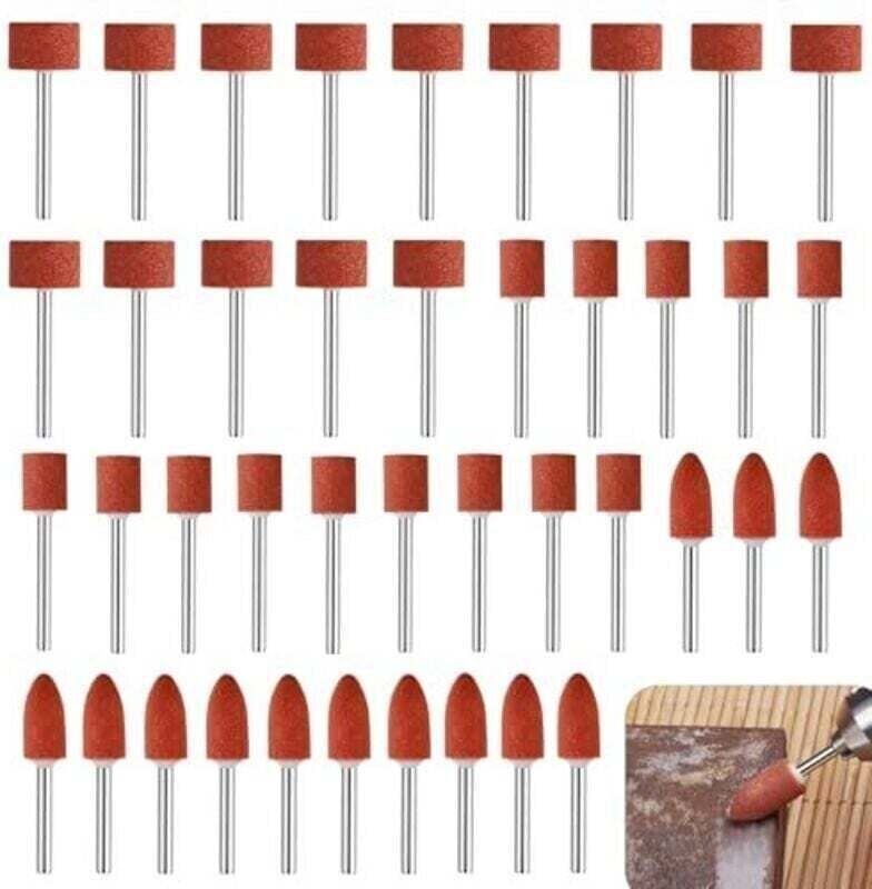 42-teiliges Set Aluminiumoxid-Schleifscheiben für Dremel, Schleifscheiben mit 1/8"-Schaft für Rotationswerkzeuge, Schlei...