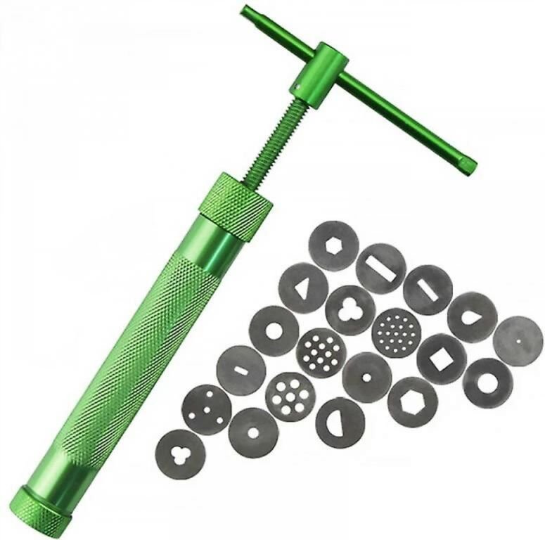 BEBUSINGOTO Ton-Extruder, Fondant-Extruder mit 20 Scheiben, Zuckerpasten-Extruder, Kuchendekorations-Werkzeugset (1 Set)