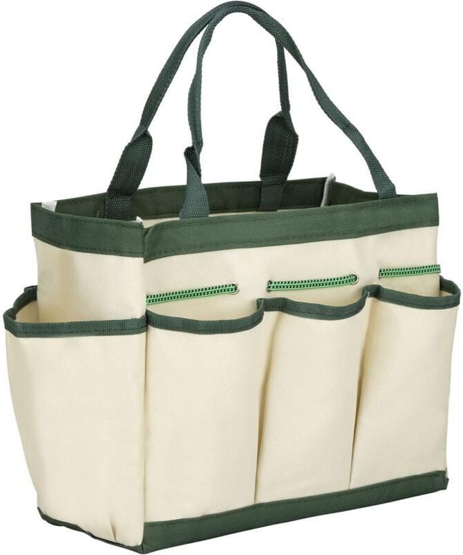 Aufbewahrungstasche für Gartengeräte mit 9 Taschen, Gartengerätetasche für drinnen und draußen, robuste Gartentasche, Or...