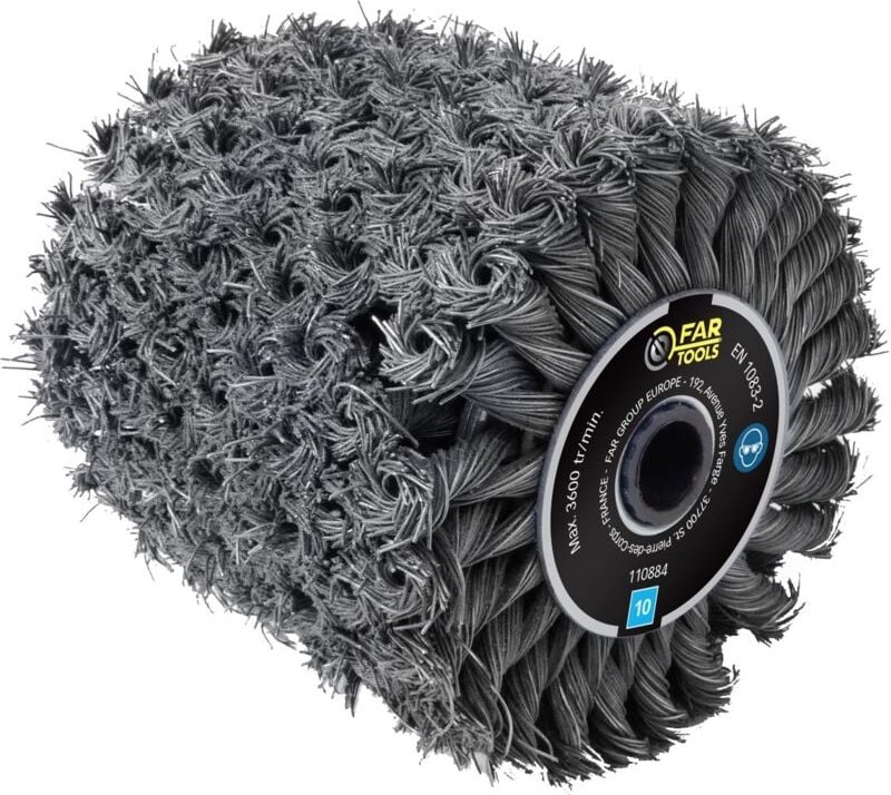 Faserbürste Metall gezopft FAR TOOLS Ø 120 mm L 100 mm - 110884